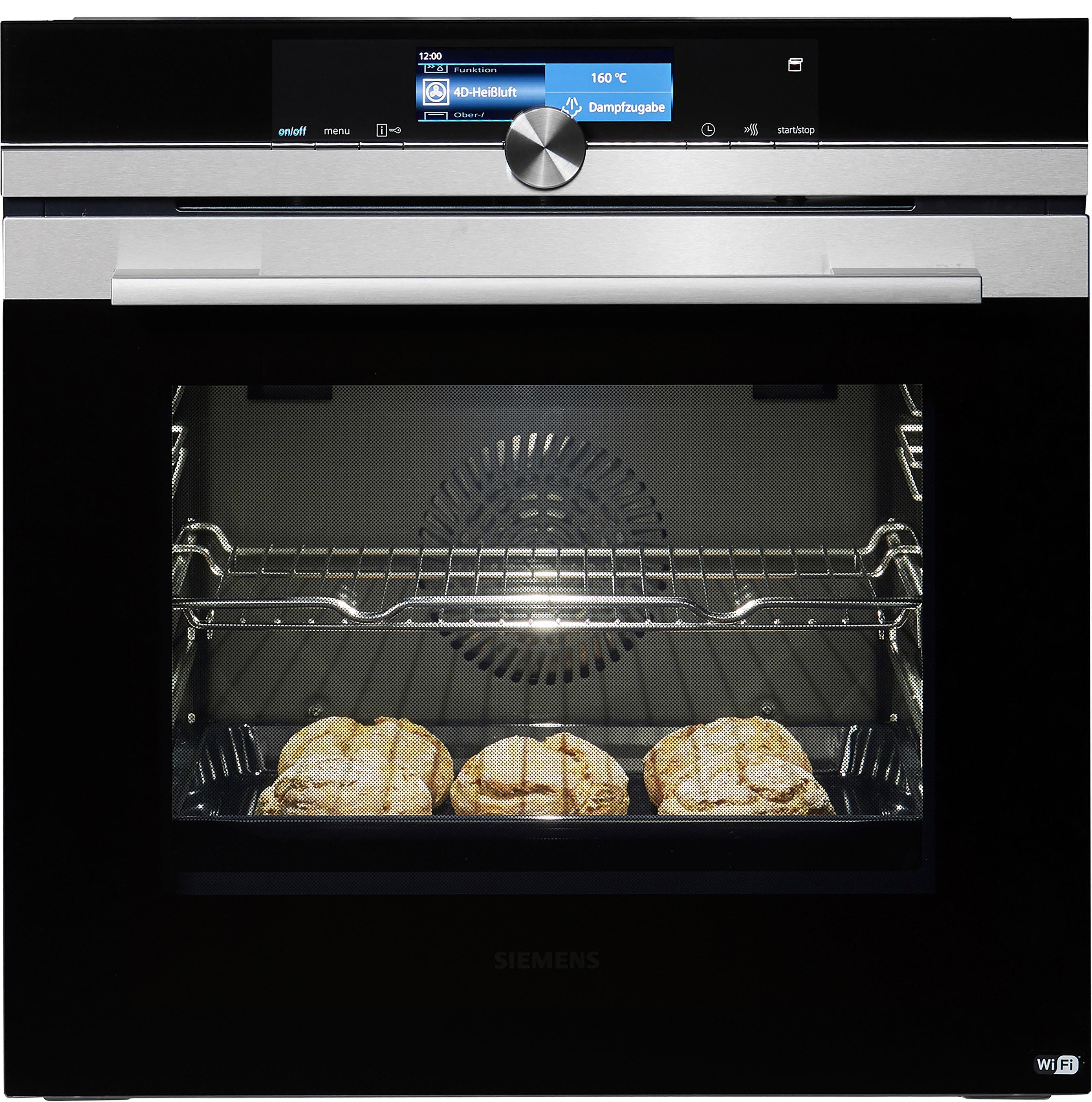 SIEMENS Dampfbackofen HS658GXS7, mit 3-fach-Teleskopauszug, ecoClean Plus