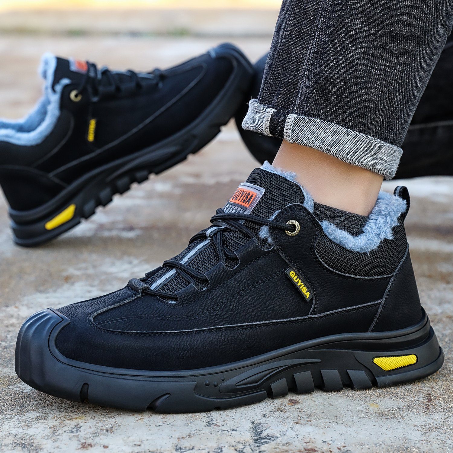 Daisred Herren Sicherheitsschuhe Wasserdichte Schutzschuhe Arbeitsschuh