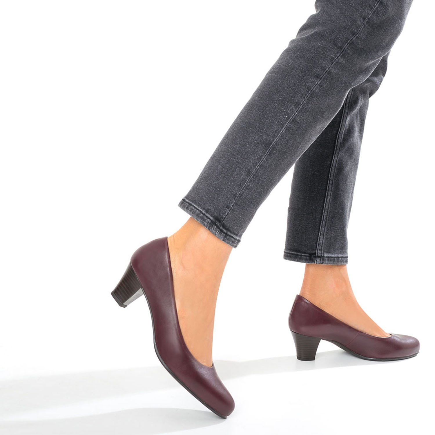 Escarpin ERAM FLEX bordeaux en cuir