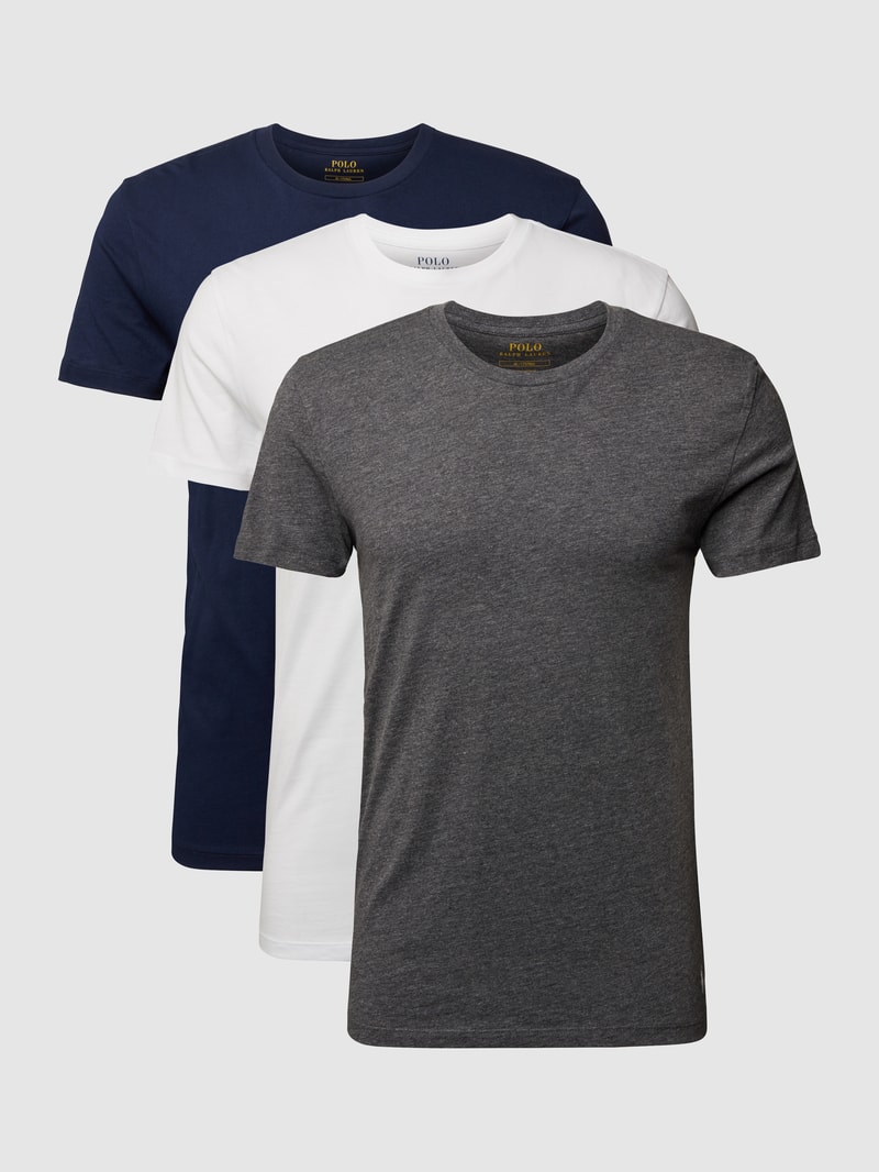 T-Shirt aus Baumwolle im 3er-Pack in anthrazit meliert