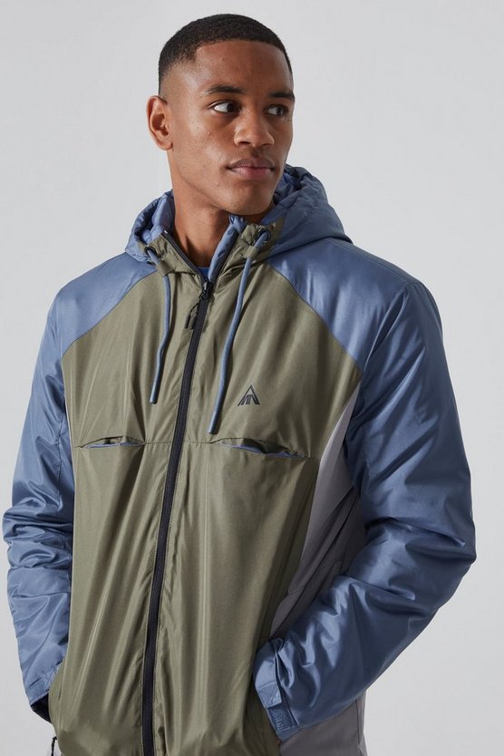 Lockere gepolsterte Ripstop Colorblock Jacke