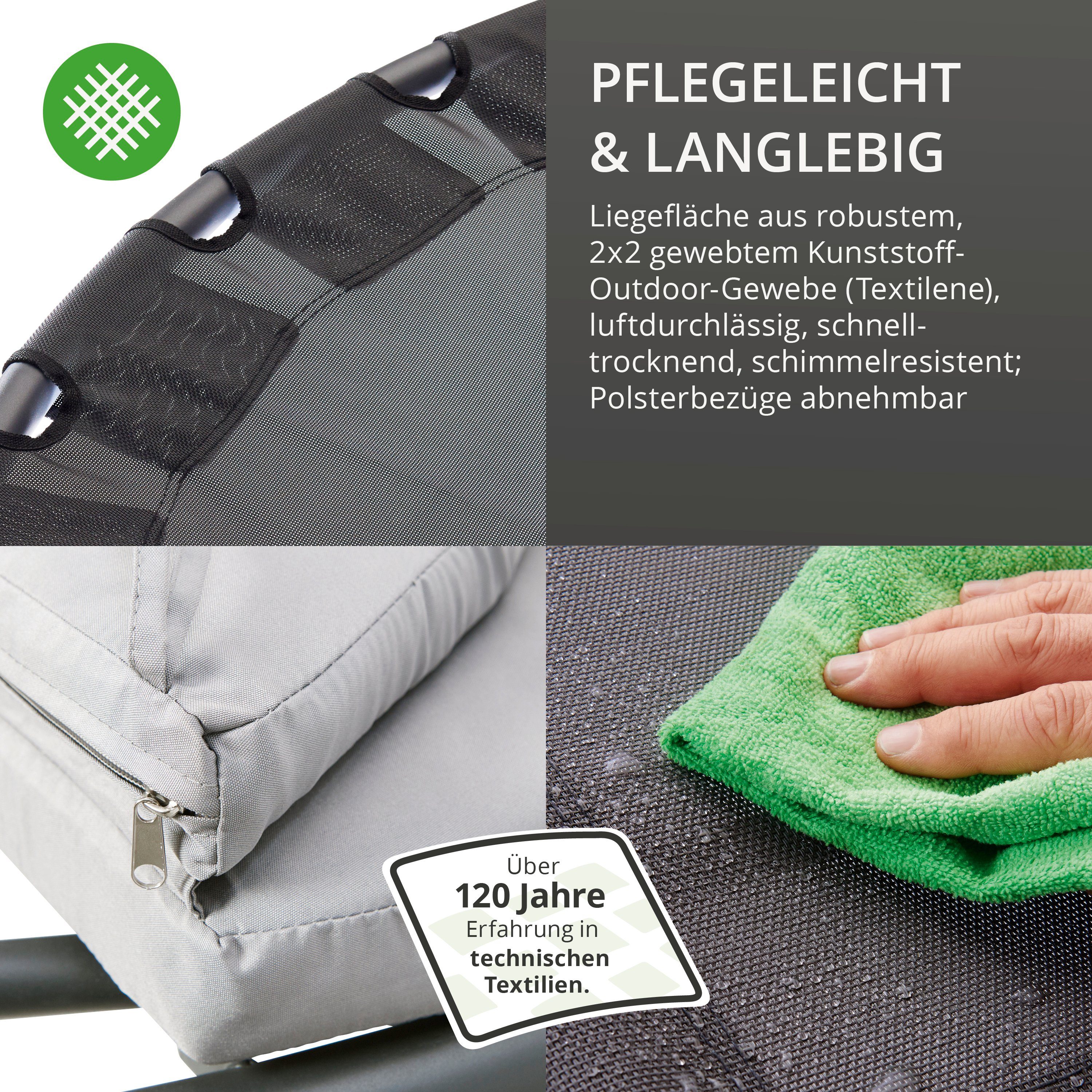 Leco Gartenliege Luxusschaukelbett Mareike, mit Polsterauflage und Kissen
