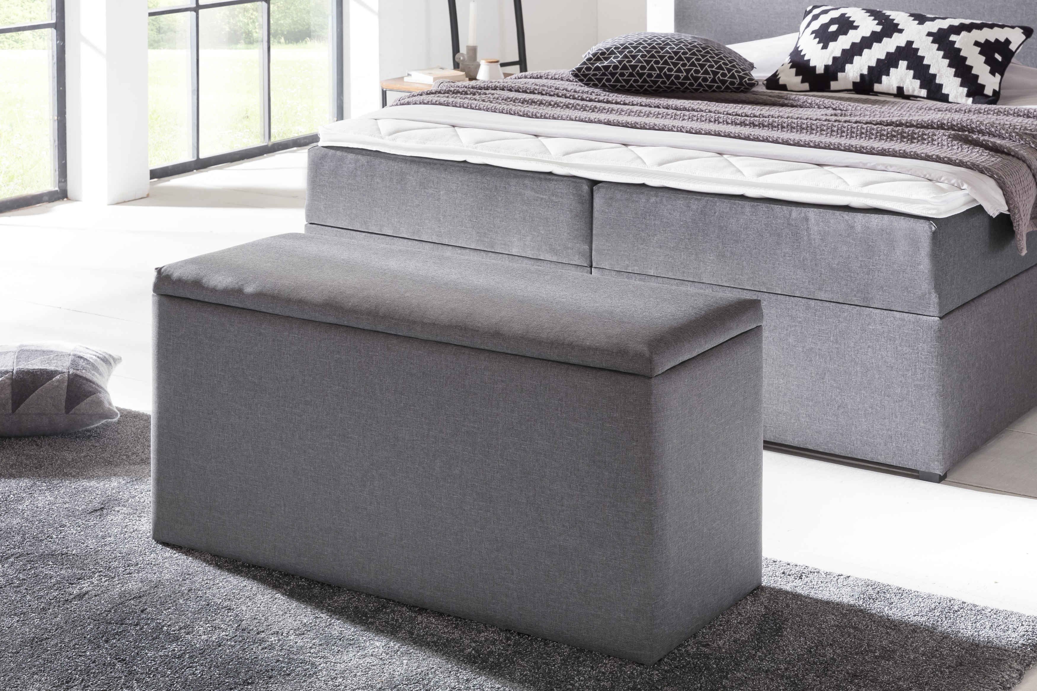 Möbelfreude Betttruhe Nelli, Anthrazit, Aufbewahrungsbox für Boxspringbetten und Polsterbetten