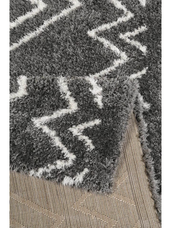 Wecon Home Hochflorteppich Yagour in grau/weiß günstig kaufen