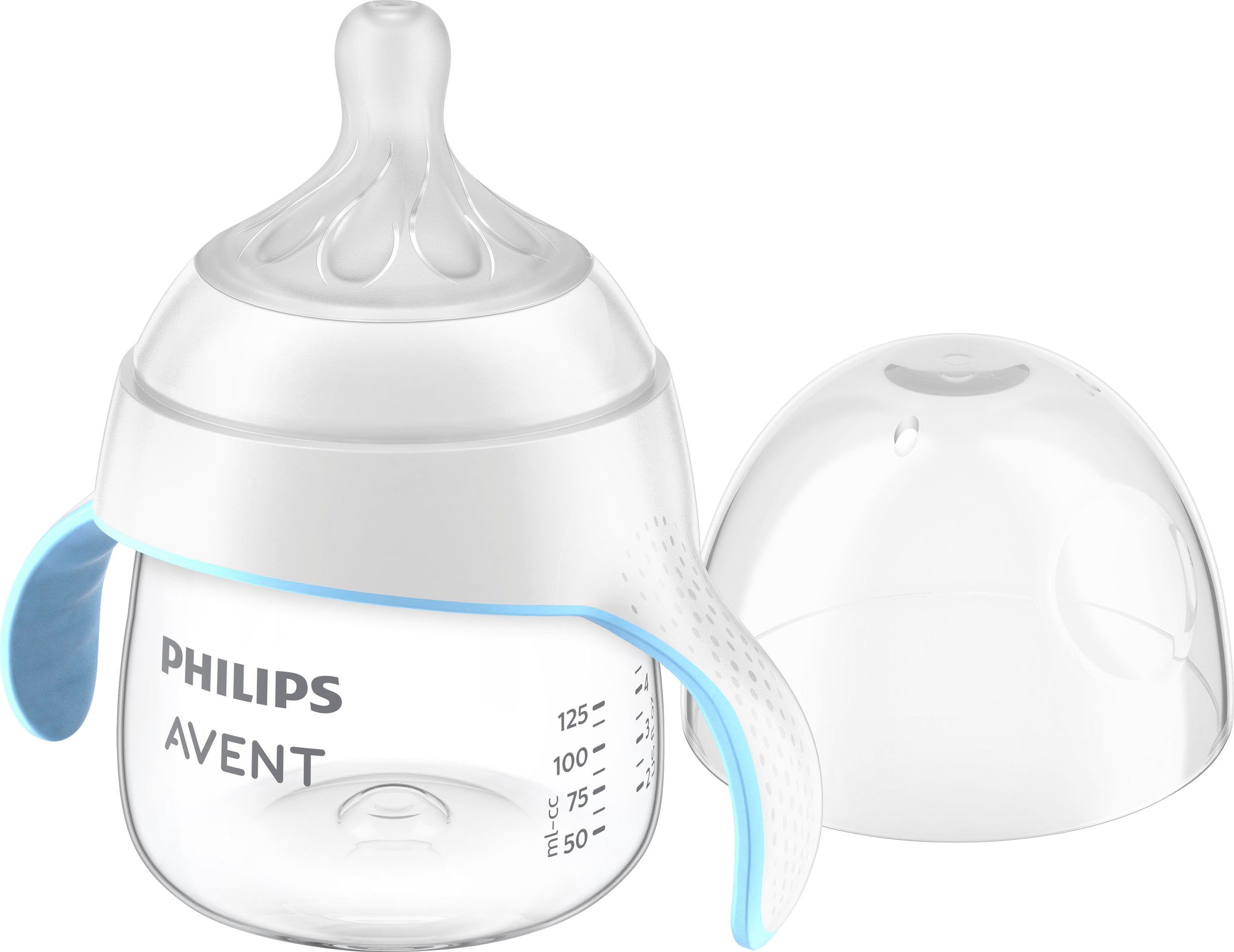 Philips AVENT Babyflasche Natural Response SCF263/61, mit Lerngriffen, 125 ml, ab dem 6. Monat