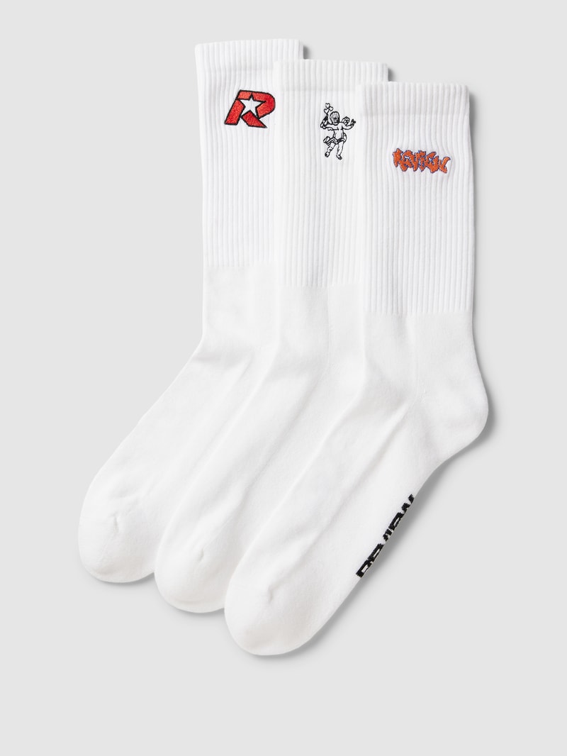 Socken mit Label-Stitchings im 3er-Pack in weiß