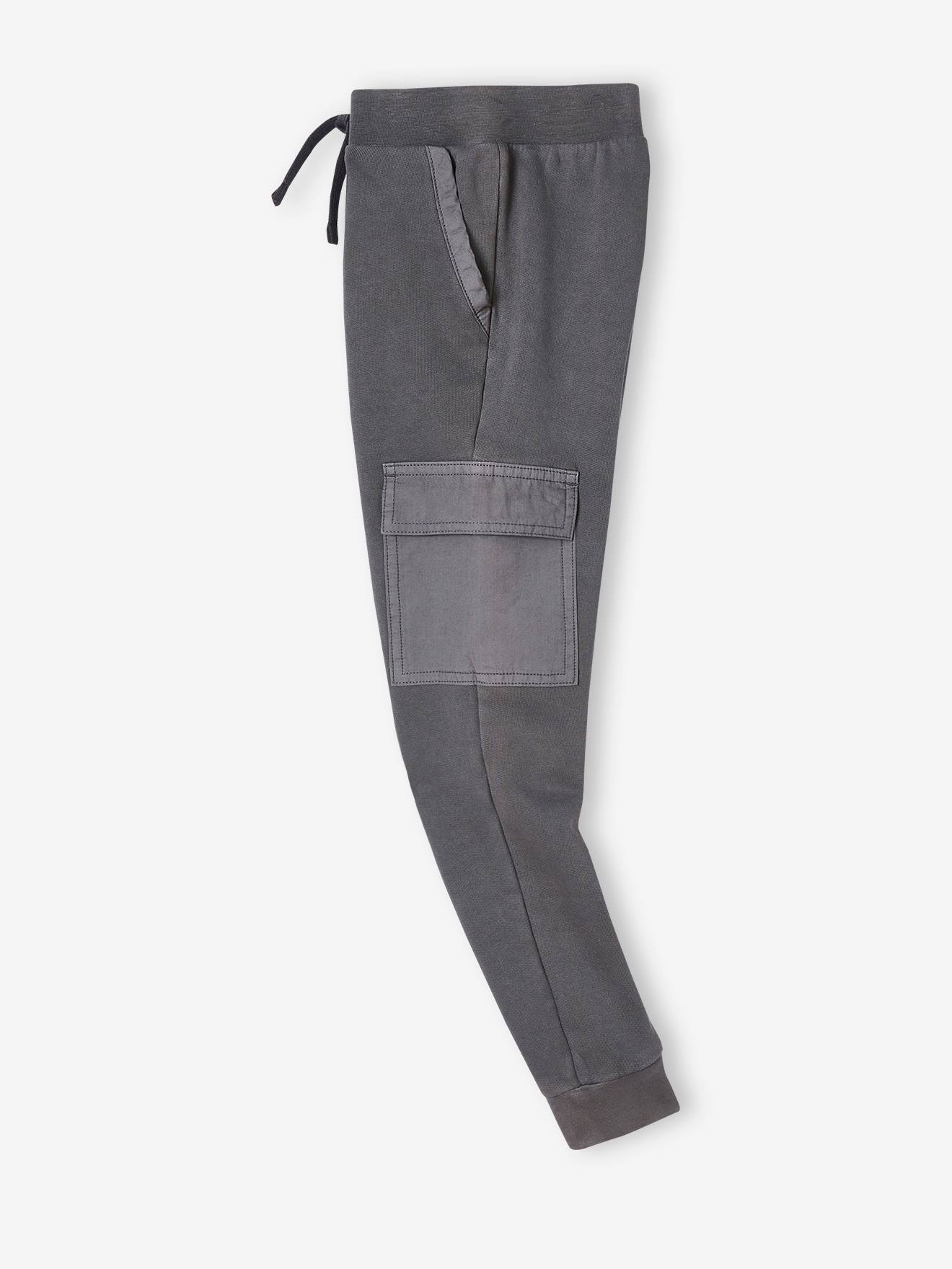 Pantalon jogger en molleton bi-matière garçon gris