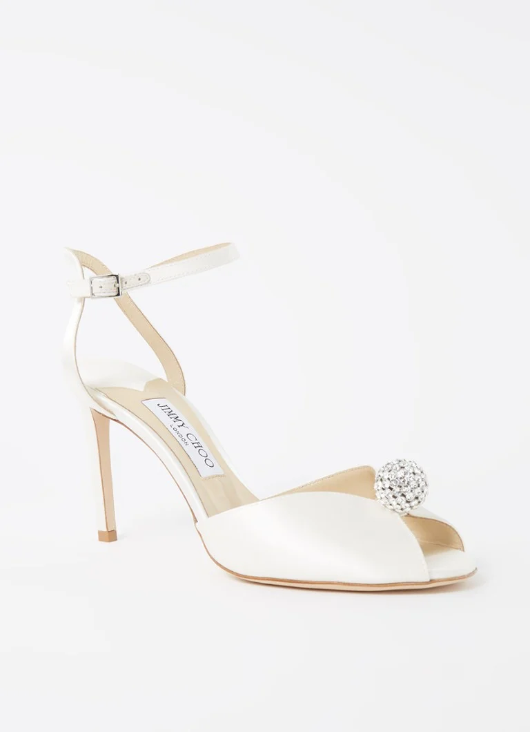 Jimmy Choo Sacora satenske sandale s detaljima od cirkona