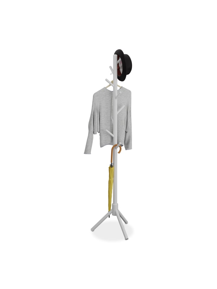 relaxdays Garderobenständer in Weiß - (B)43,5 x (H)173 x (T)37 cm günstig kaufen onesize