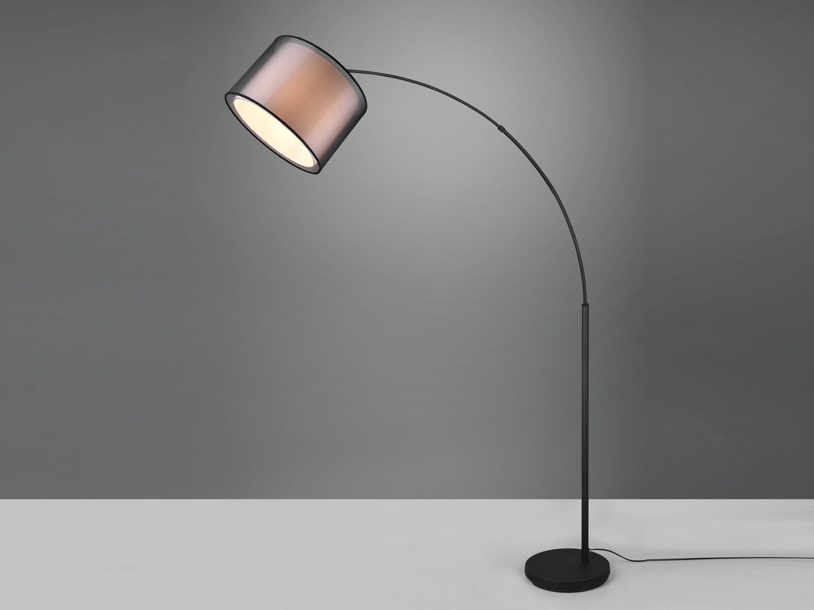 meineWunschleuchte LED Bogenlampe, Dimmfunktion, LED wechselbar, Warmweiß, Designer Bogen-stehlampe dimmbar große Ausladung Esstisch, Höhe 171cm