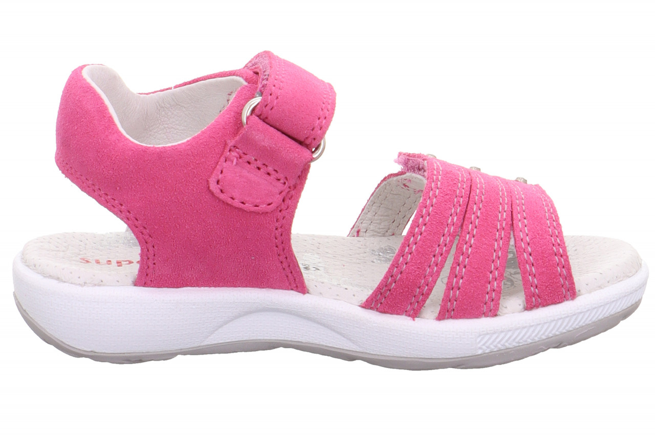 EMILY - Pink/Silber Sandale mit Klettverschluss