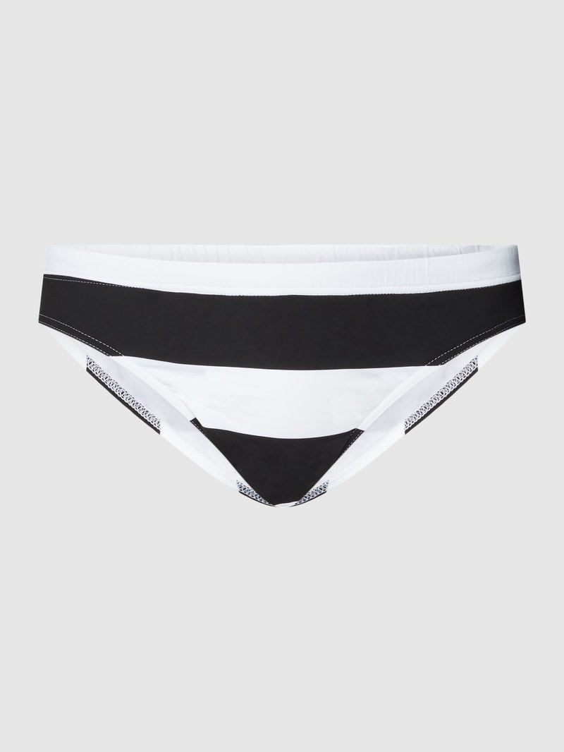 Badehose mit Streifenmuster in schwarz