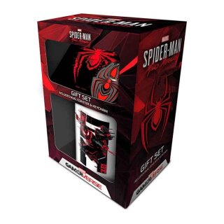 Marvel Tasse, Untersetzer und Schlüsselanhänger Set - Spider-Man Miles Morales Web Glitch