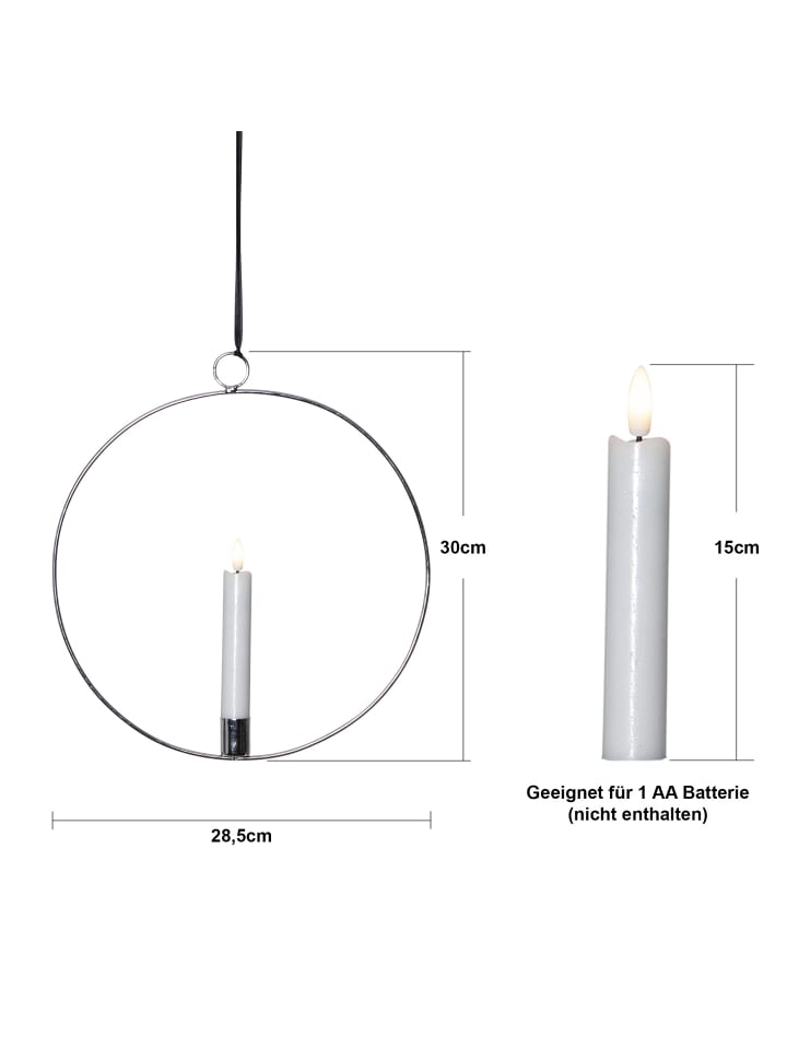 STAR Trading LED Lichterkranz 'Flamme Ring', silber, 30cm günstig kaufen onesize