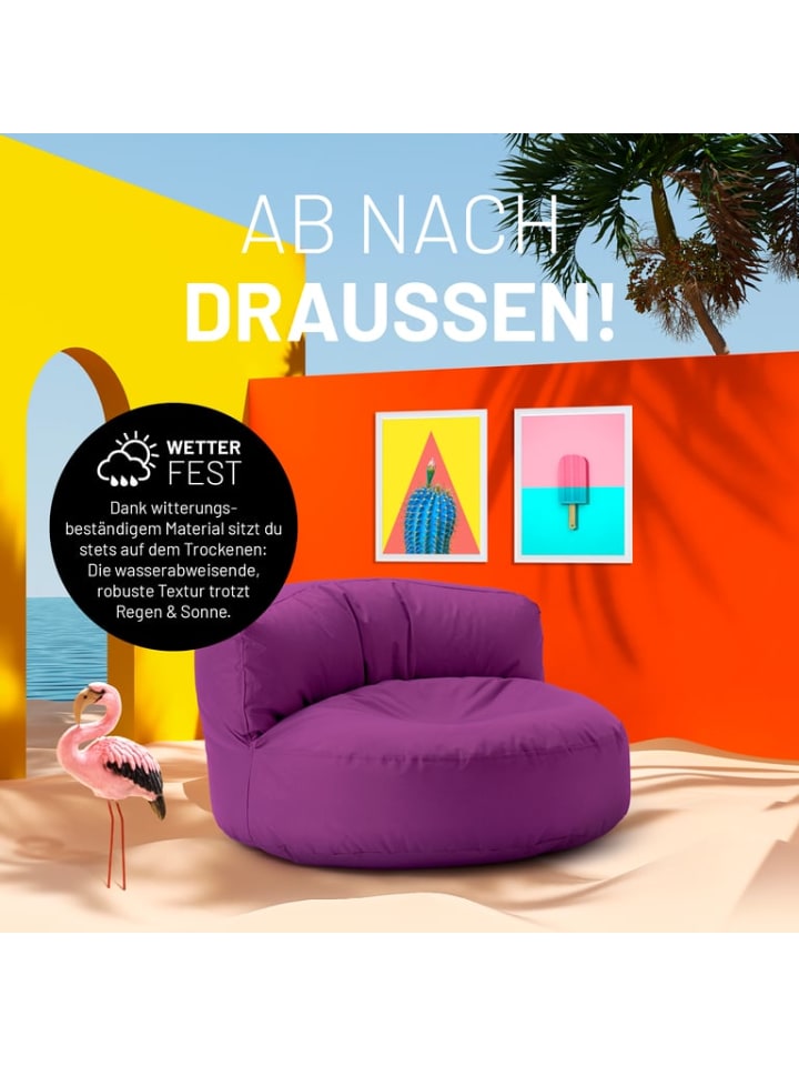 Lumaland Outdoor Sitzsack Lounge Sitzsack Sofa 320l - 90 x 50 cm - Lila günstig kaufen onesize