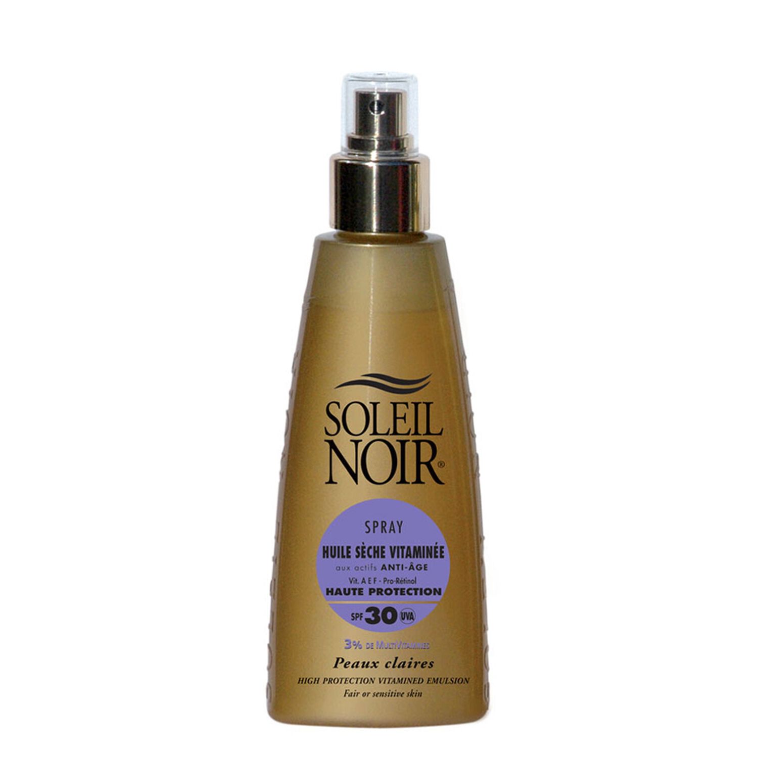 Soleil Noir Spray Huile Sèche Vitaminée SPF30 Peaux Claires 150 ml