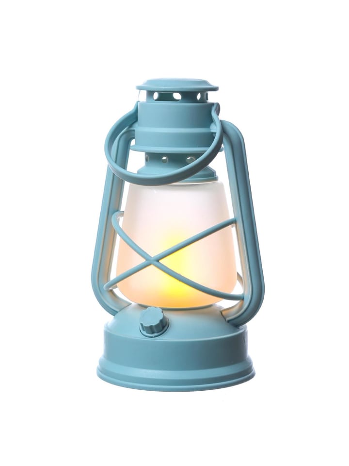 MARELIDA LED Sturmlaterne mit Flackerflamme H. 24,5cm in hellblau günstig kaufen onesize