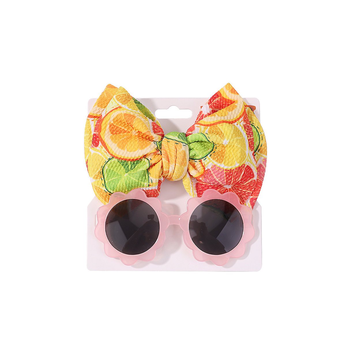 Kinder-Sonnenbrillen-Set mit bedrucktem Schleife-Stirnband Haarschmuck-Set für Kinder