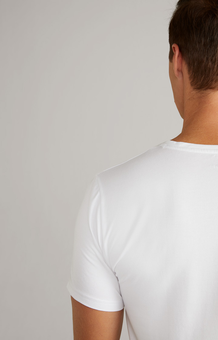 2er-Pack Modal-Baumwoll-Stretch T-Shirts in Weiss