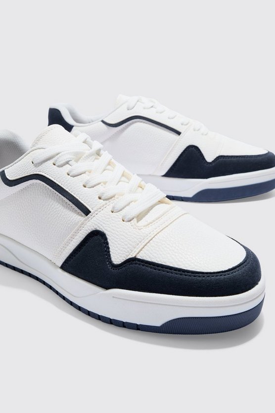 Kontrast-Sneaker mit klobiger Sohle