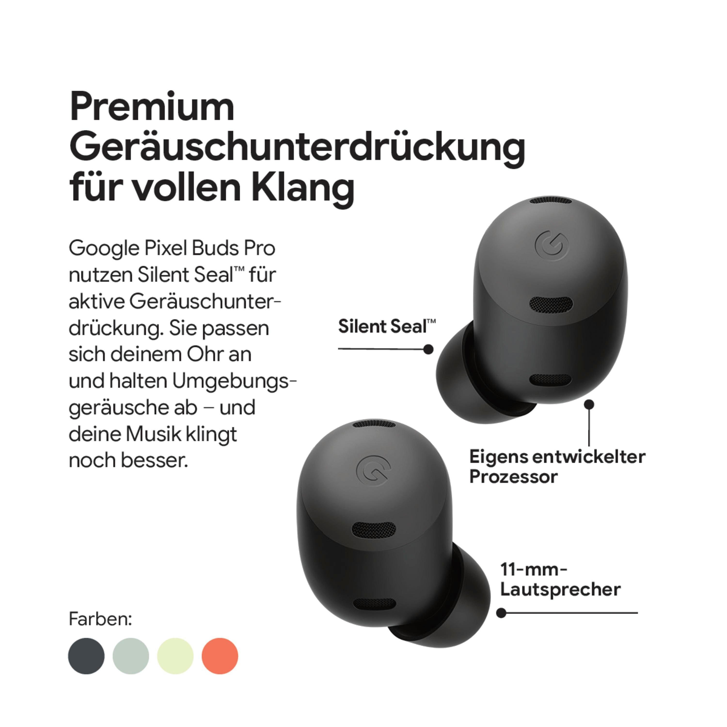 Google Pixel Buds Pro wireless In-Ear-Kopfhörer (Active Noise Cancelling (ANC), Sprachsteuerung, Transparenzmodus, Google Assistant, Bluetooth)