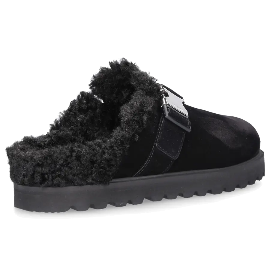 Moncler - Hausschuhe MON MULE Veloursleder - schwarz