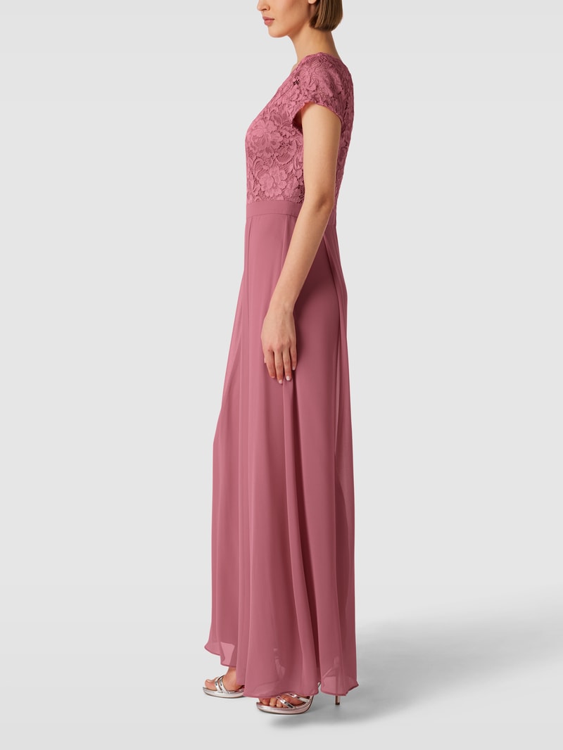 Jumpsuit mit floralem Strukturmuster in koralle