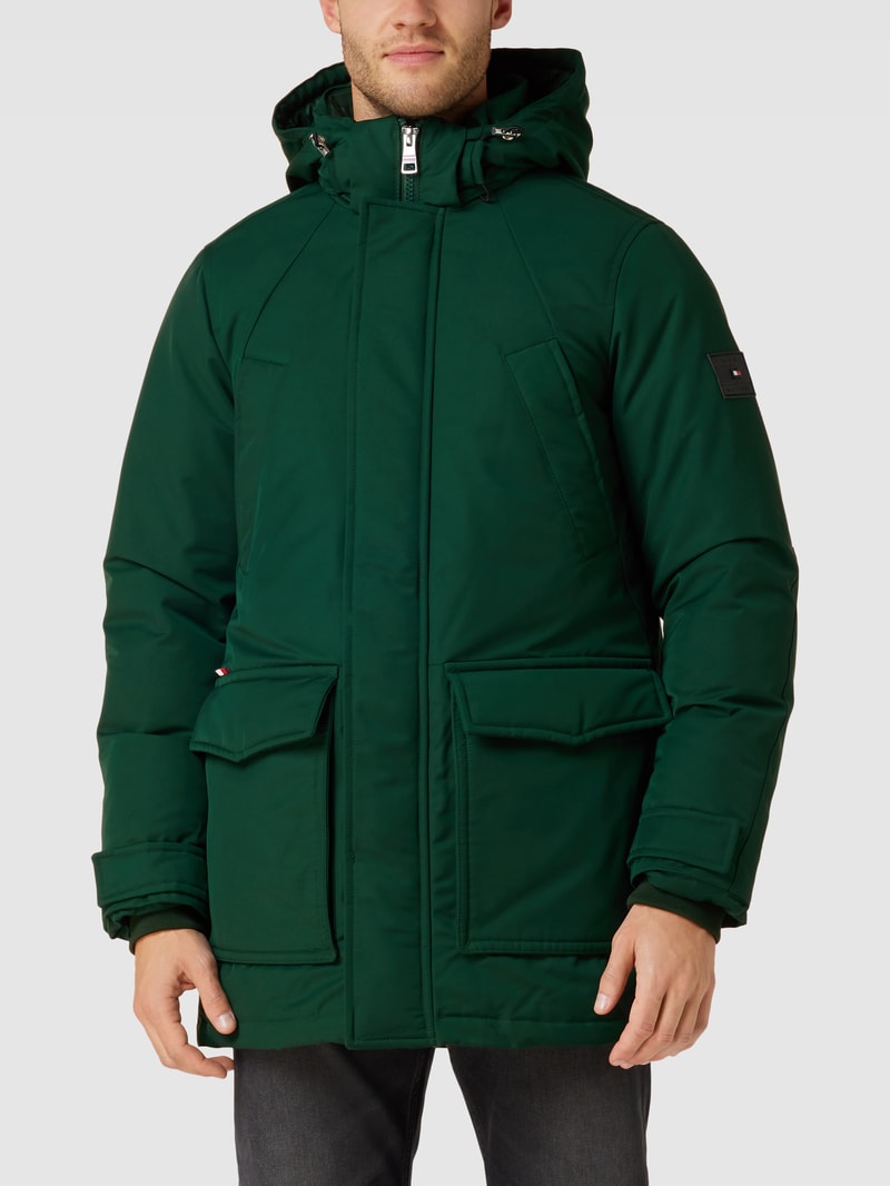 Daunenjacke mit Brusttaschen Modell 'ROCKIE' in dunkelgrün