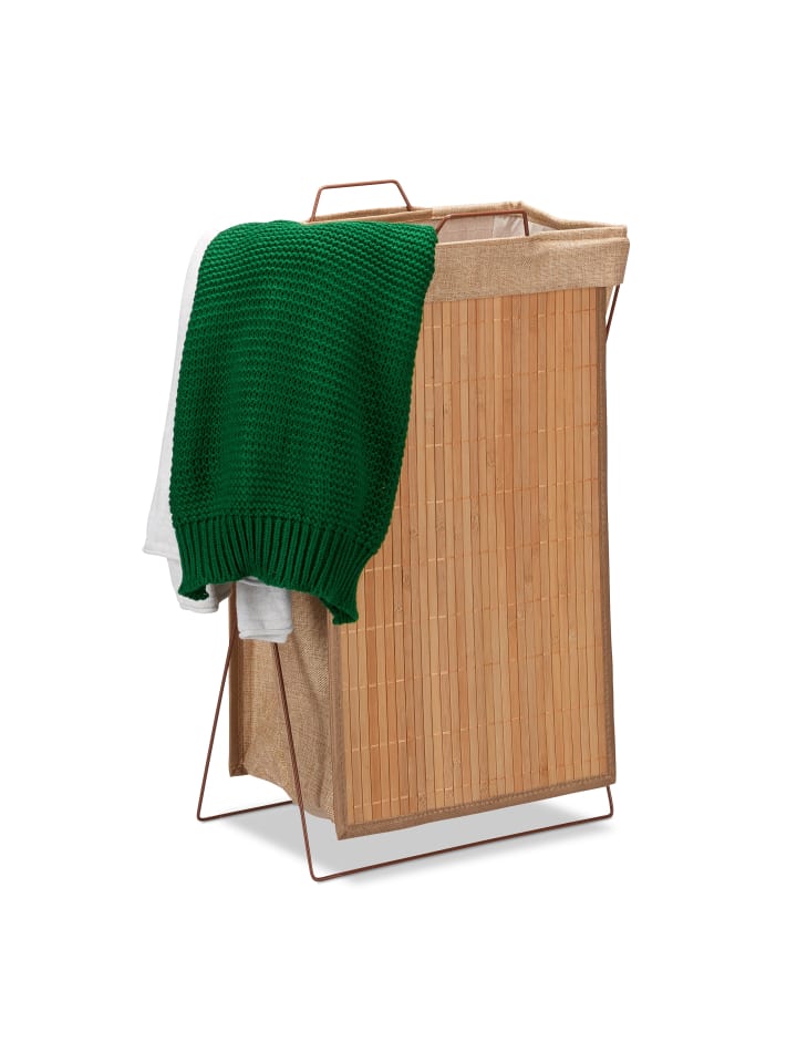 relaxdays Wäschekorb in Natur - (B)38 x (H)61 x (T)22 cm günstig kaufen onesize