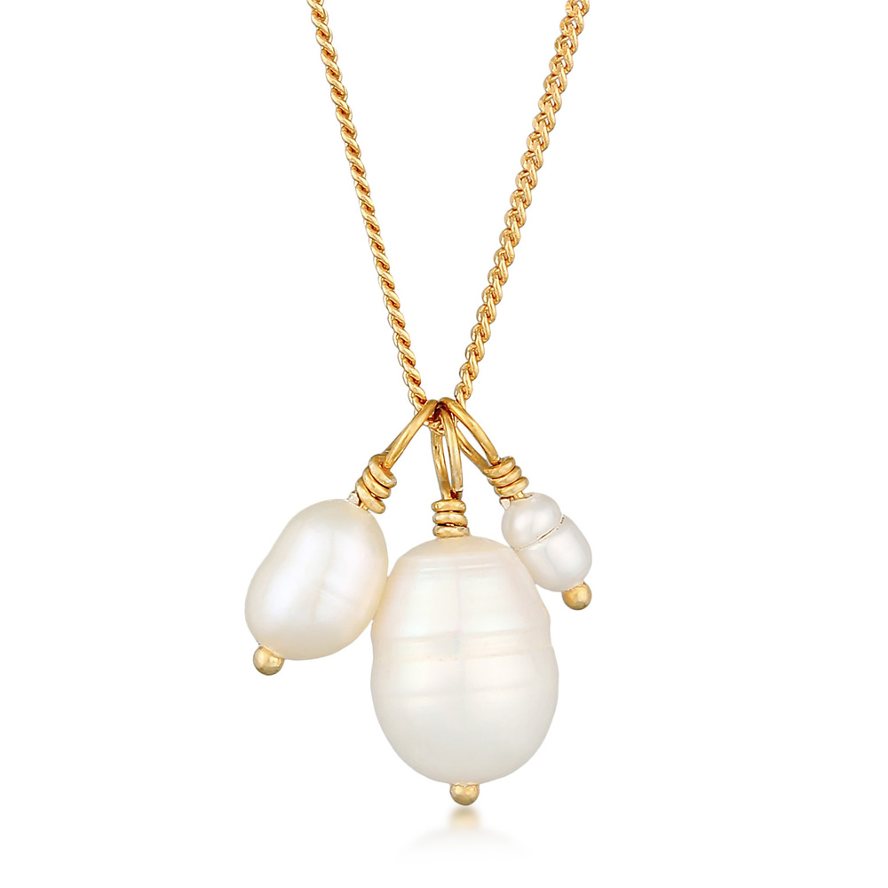 Elli PREMIUM Elli PREMIUM Collier Pendentif femme baroque avec perles d'eau douce en argent st collier