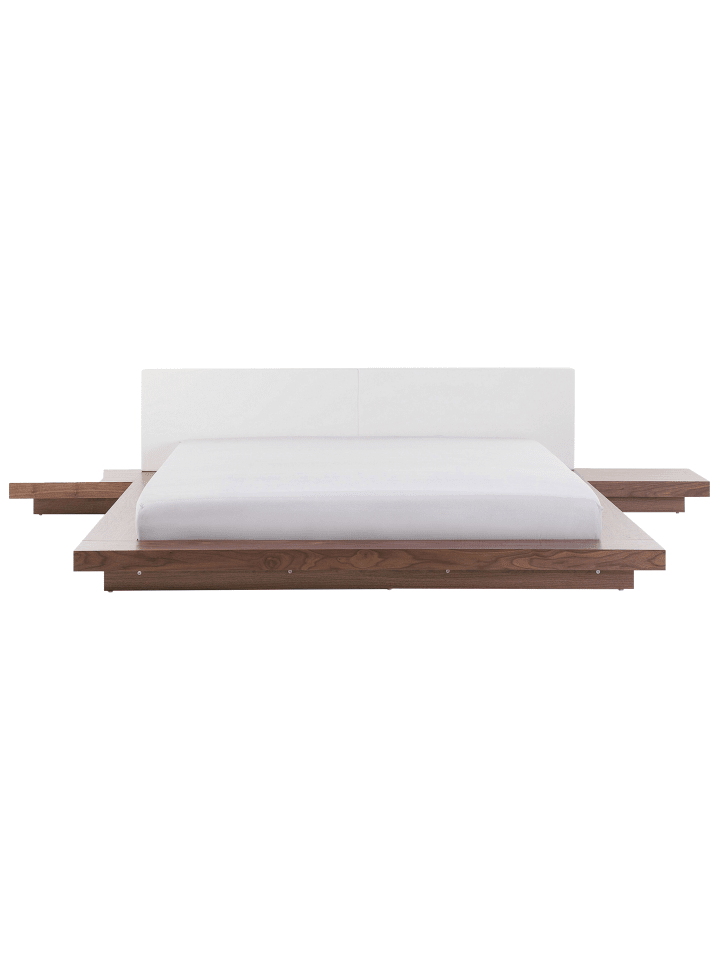 Beliani Doppelbett mit LED ZEN in Heller Holzfarbton/Weiß günstig kaufen onesize