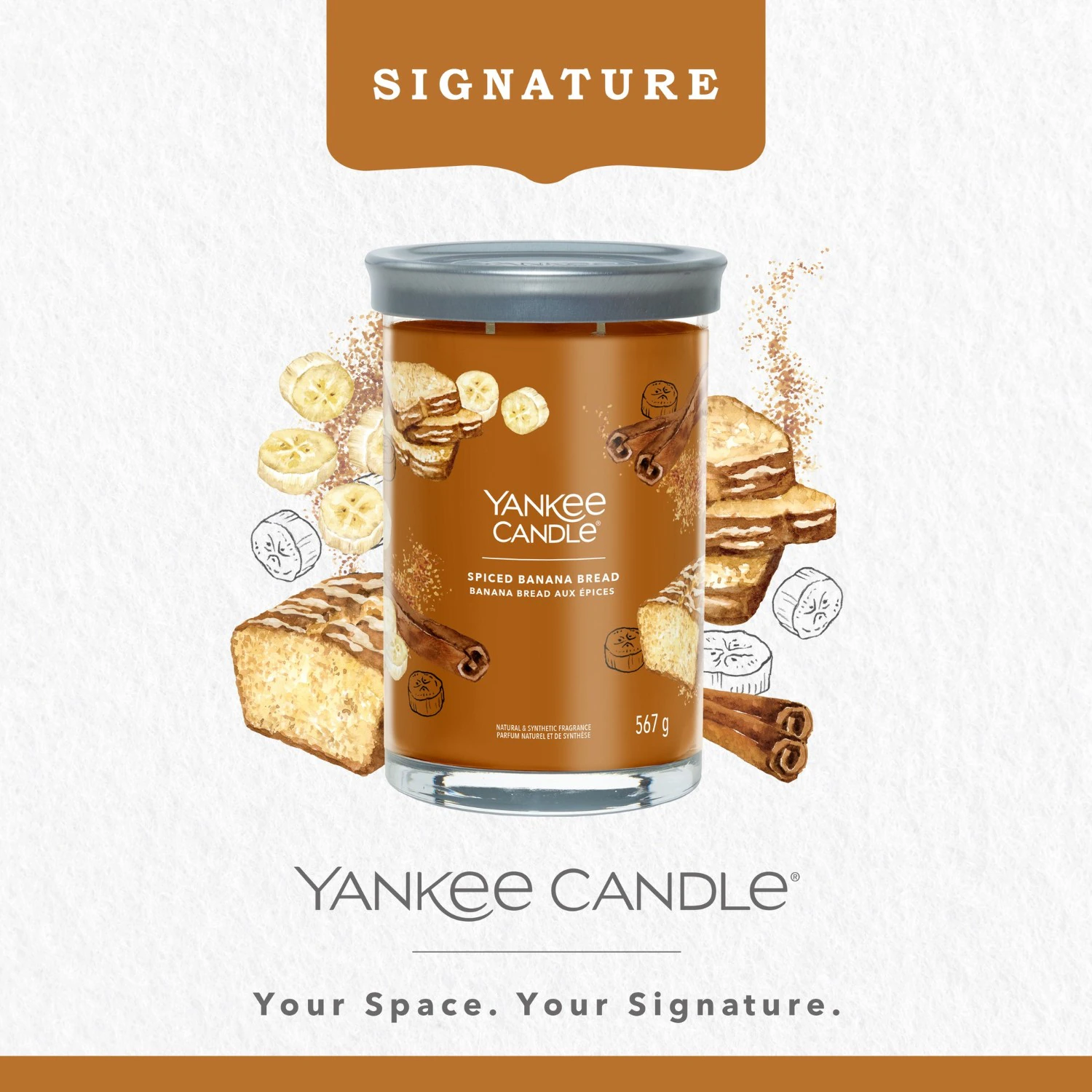 YANKEE CANDLE Großer Becher mit gewürztem Bananenbrot-Geschmack