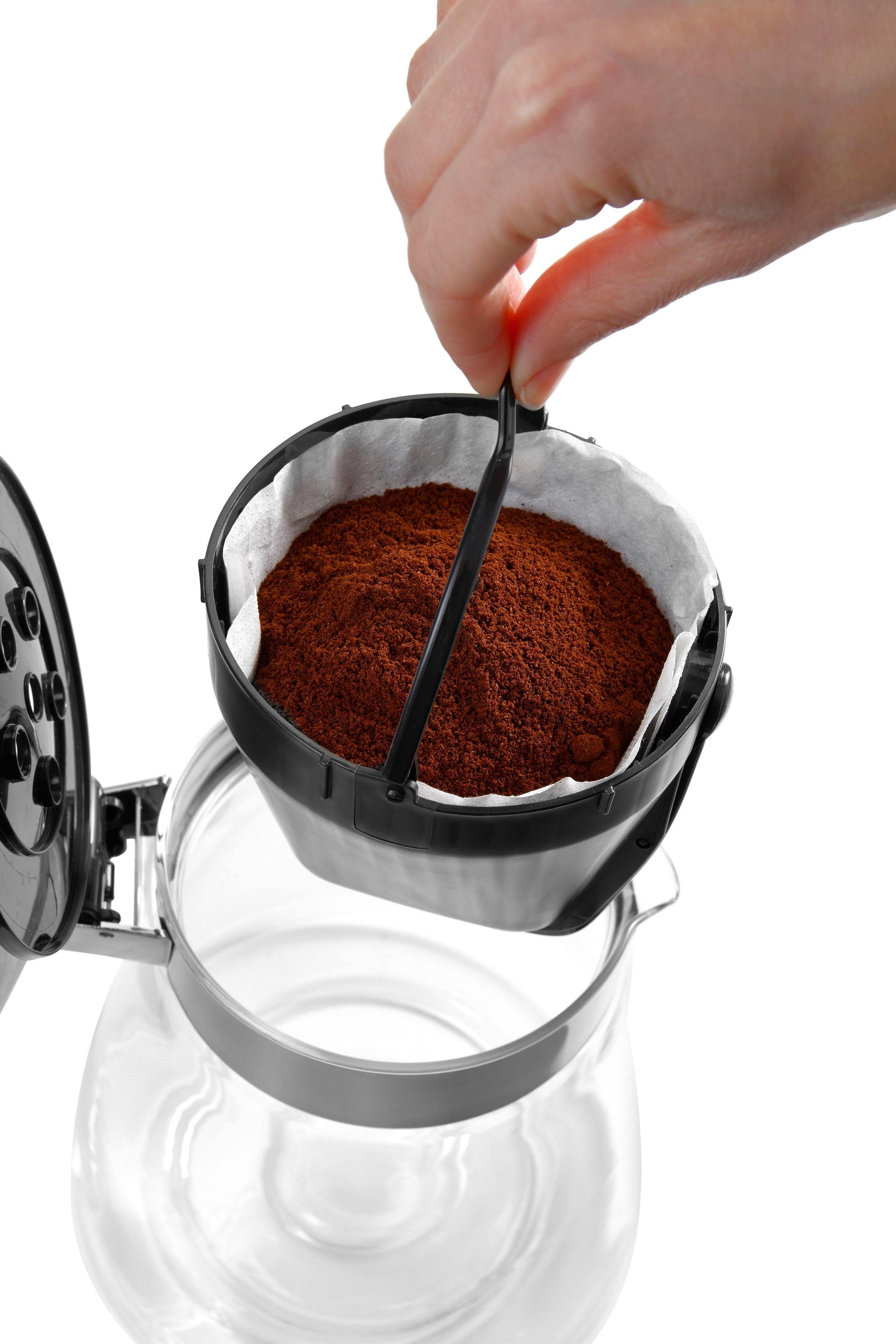 De'Longhi Filterkaffeemaschine Clessidra ICM 17210, 1,25l Kaffeekanne, Papierfilter, nach zertifiziertem ECBE Standard