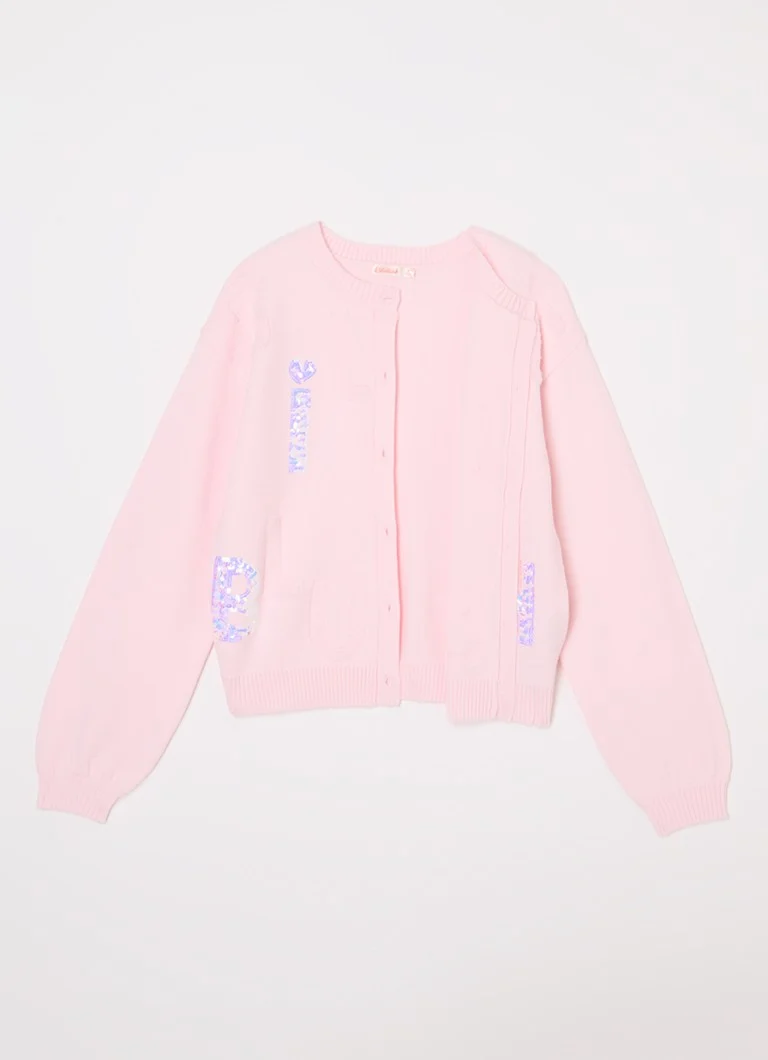 Cardigan Billieblush tricotat fin cu paiete