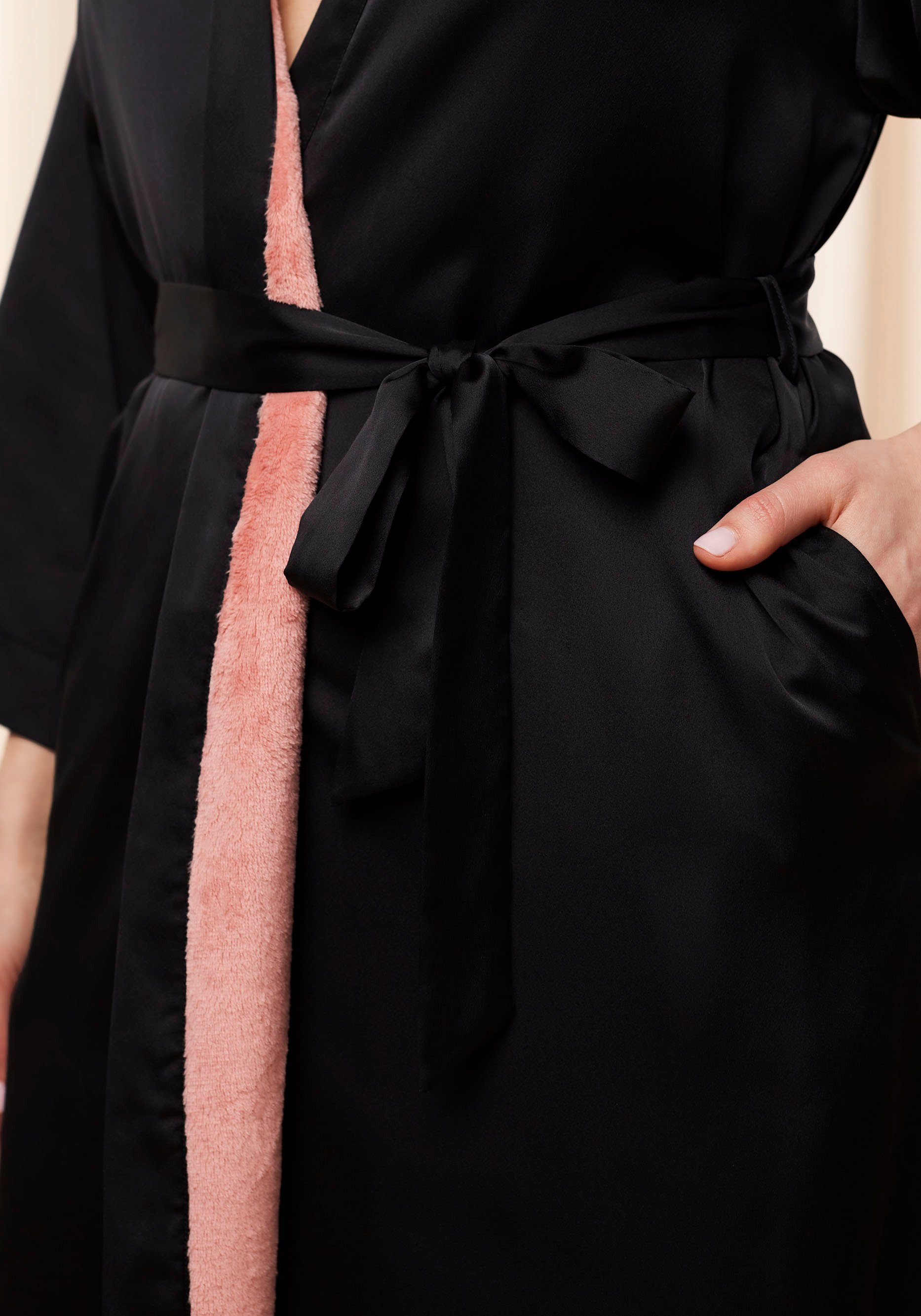 Triumph Bademantel ROBES, Midilänge, Gürtel, Kimono-Morgenmantel aus Satin, leicht glänzend