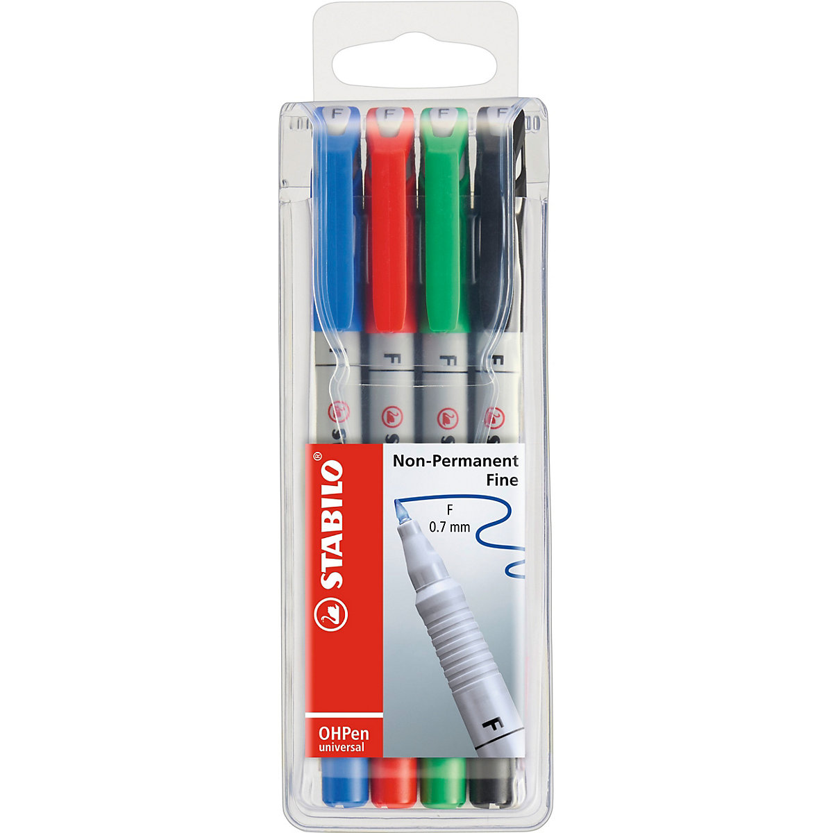 Folienstifte OHPen universal, wasserlöslich, fein, 4 Farben