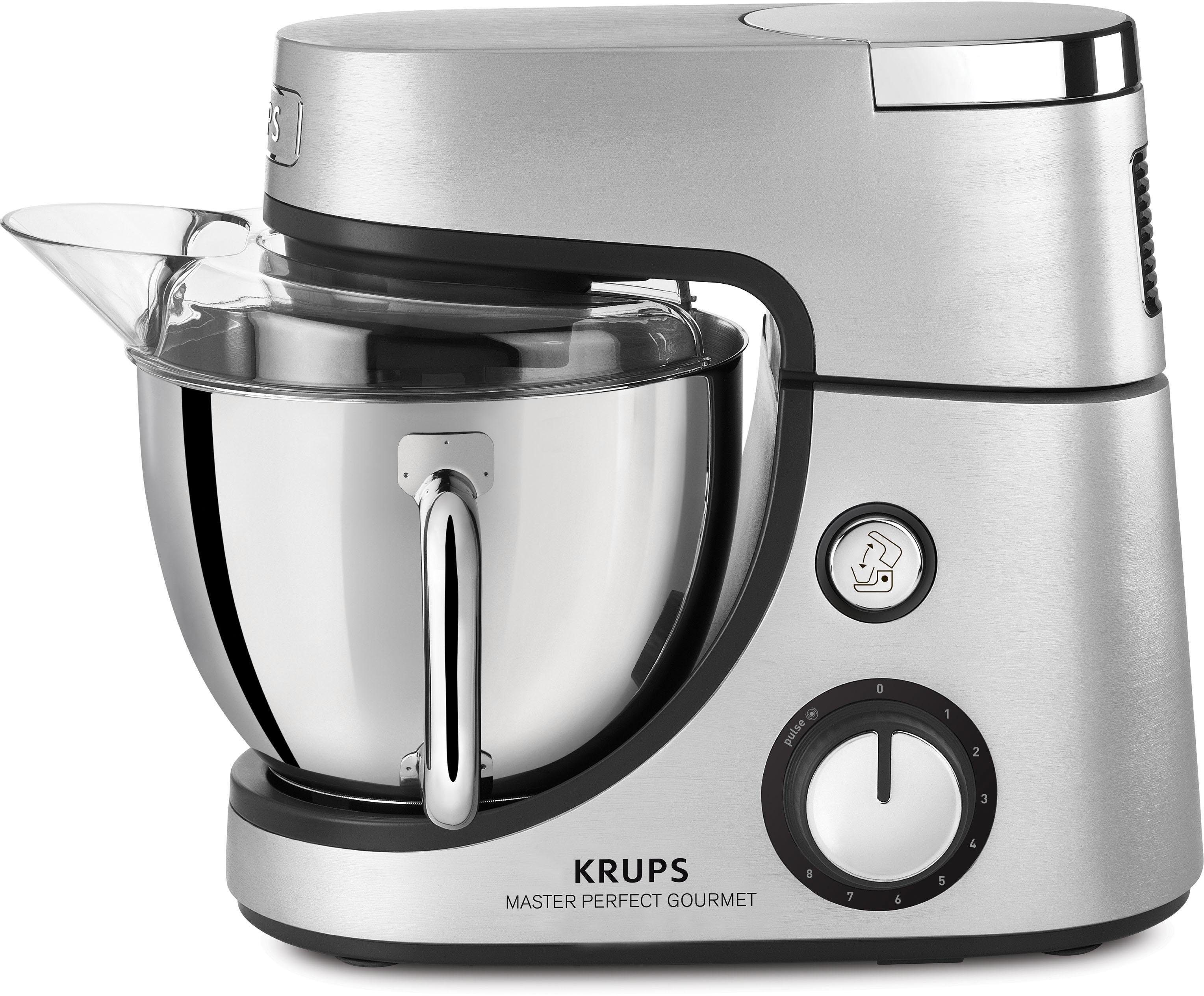 Krups Küchenmaschine KA631D Master Perfect Gourmet, 1100 W, 4,6 l Schüssel, mit umfangreichen Zubehörpaket, 8 Geschwindigkeiten+Pulse