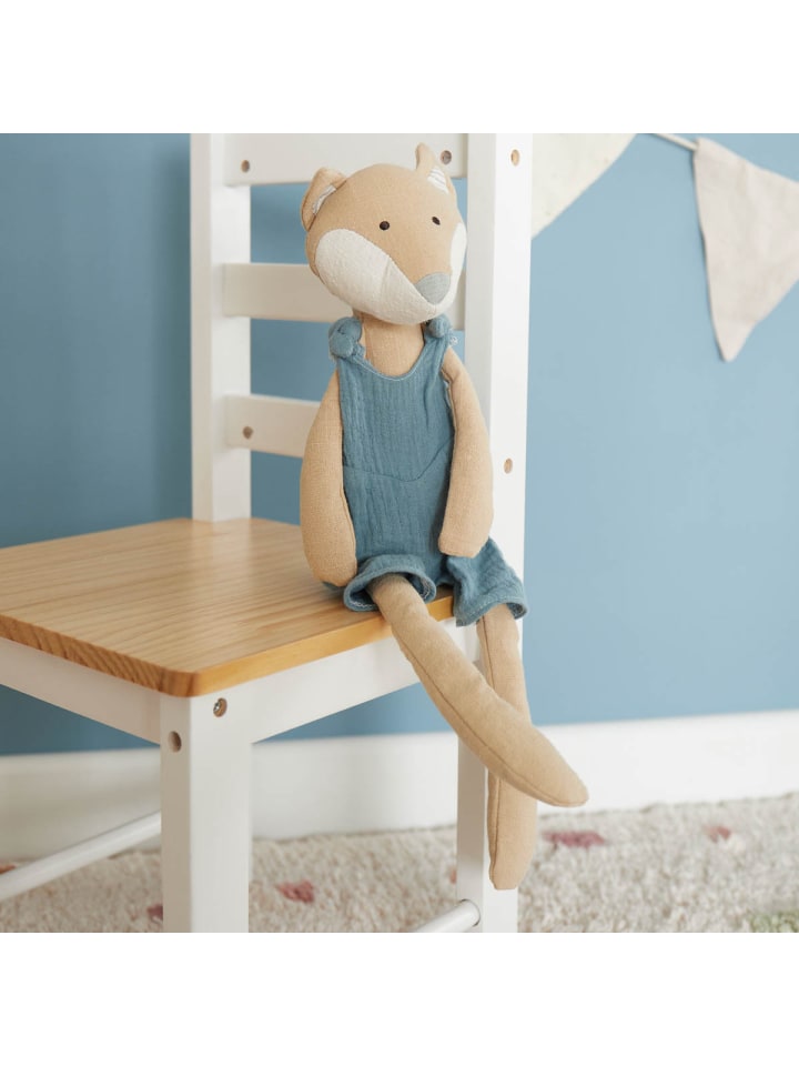 Bieco Spielwaren Kuscheltier aus Leinen & Musselin Fuchs - ab Geburt in Blau günstig kaufen onesize