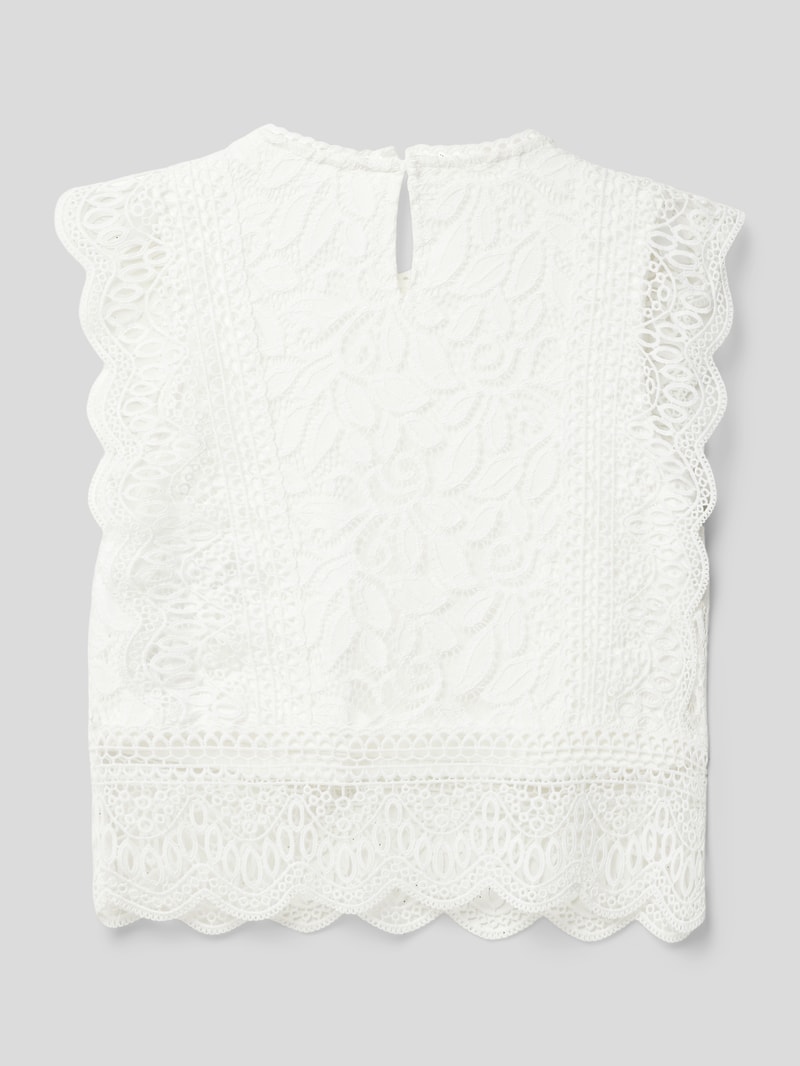Bluse mit Rundhalsausschnitt in weiß