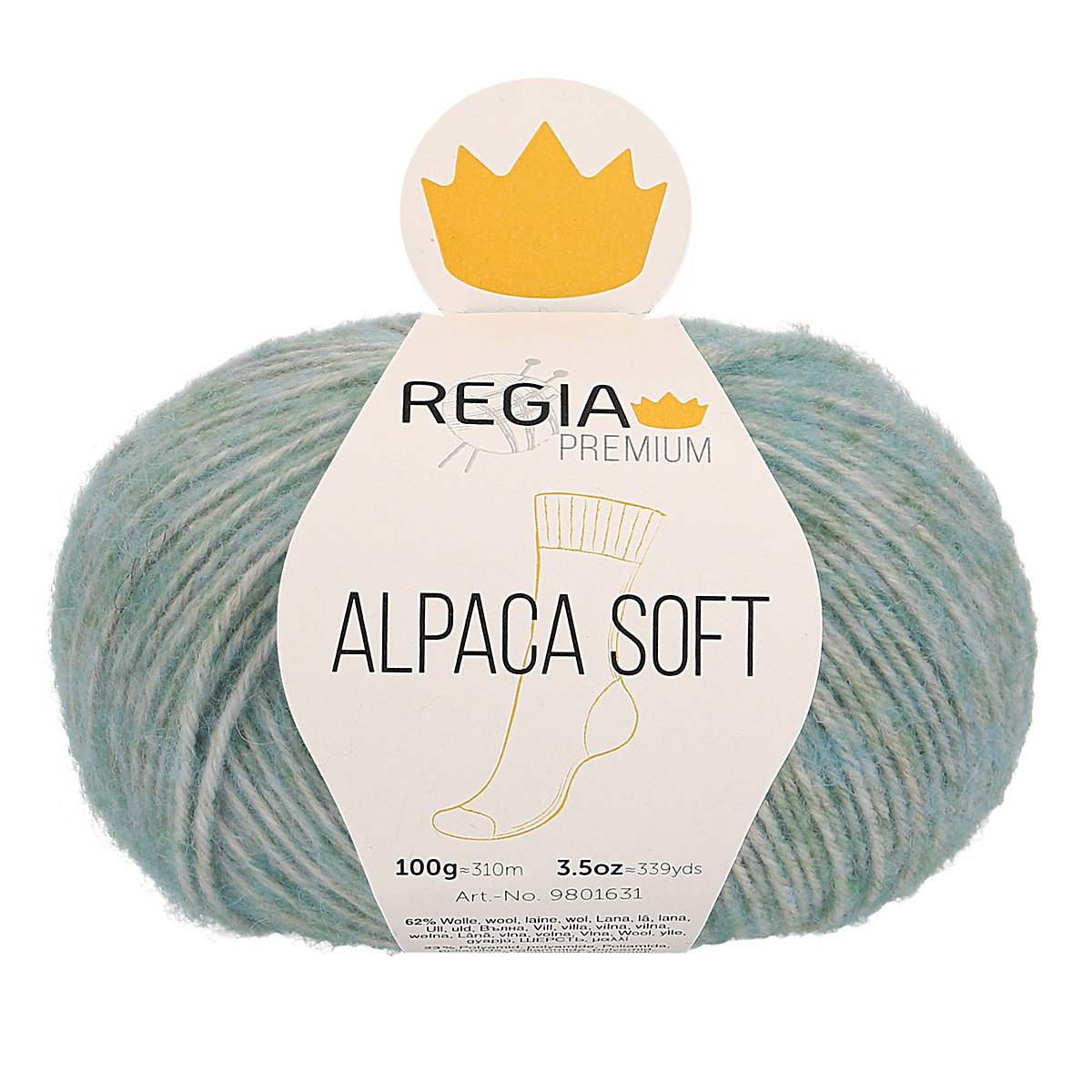Handstrickgarne Premium Alpaca Soft, 100g Mint meliert