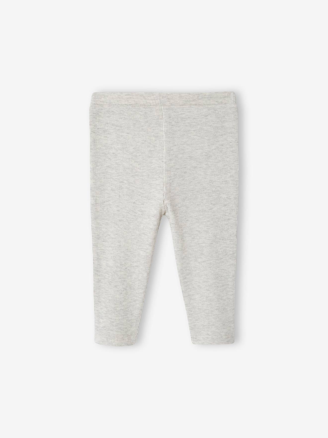 Legging basics bébé en côtes beige chiné