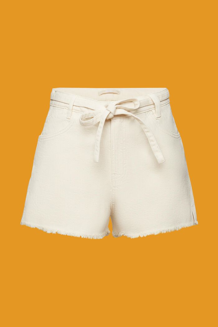 Denimshorts mit hohem Bund zum Binden