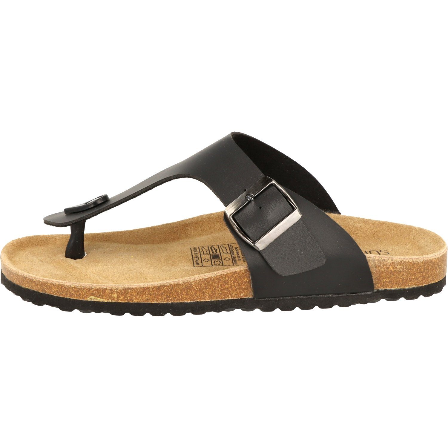 SUPERSOFT 174-066 Herren Pantolette Sandalen Hausschuhe Lederfußbett Zehentrenner