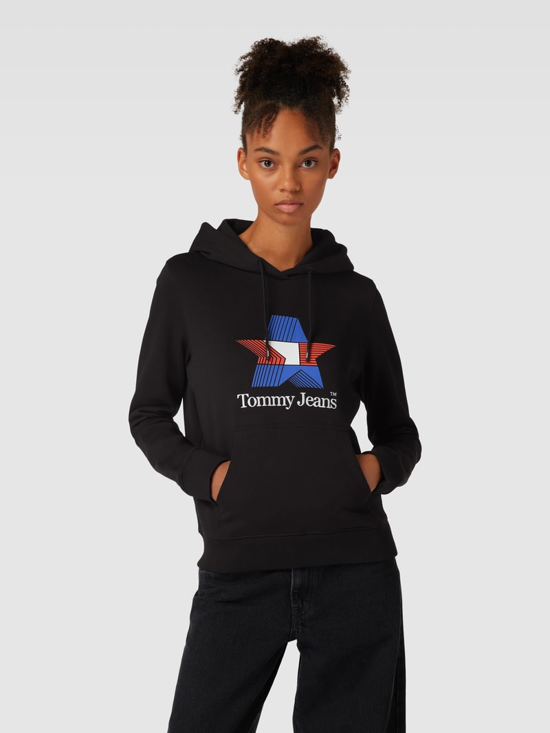 Hoodie mit Motiv-Print Modell 'STAR' in schwarz