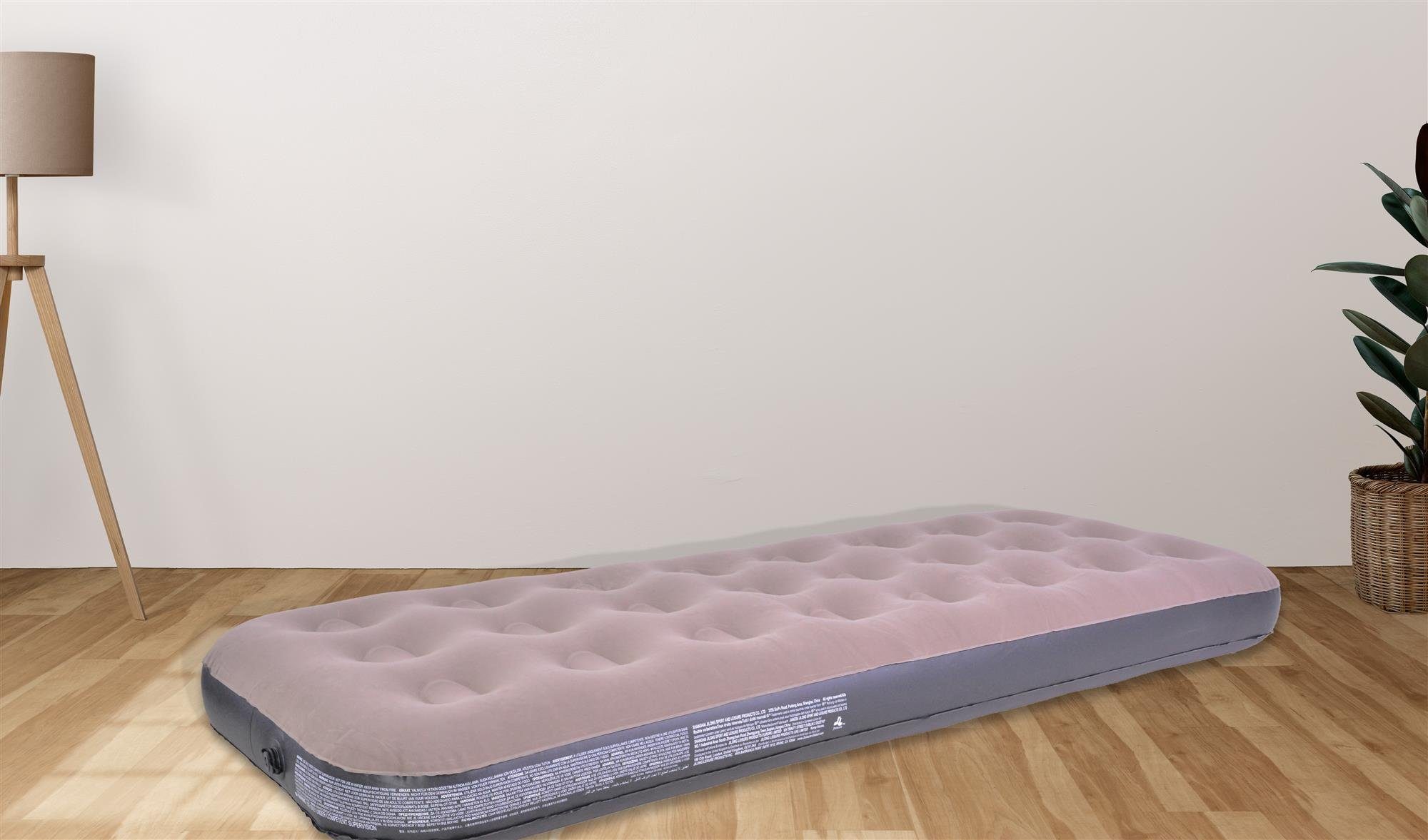 Avenli Luftbett Campingbett grau 191x73x22 cm, (Luftmatratze für 1 Person), Gästebett mit beflockter Oberfläche