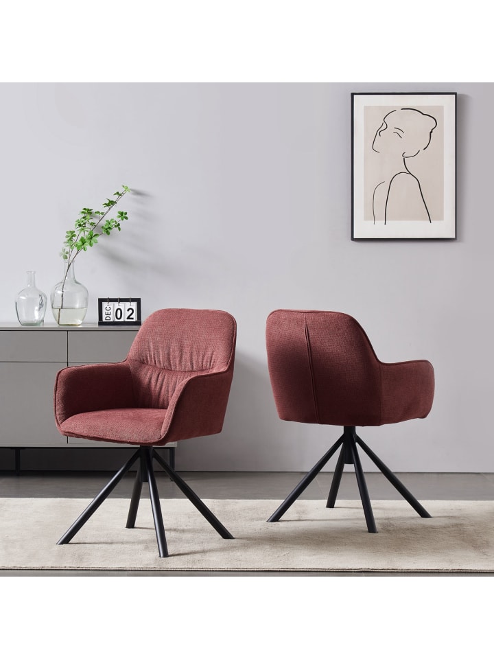 B&D Home Drehstuhl LATONA in Merlot - (B)58 x (H)85 x (T)60 cm günstig kaufen onesize