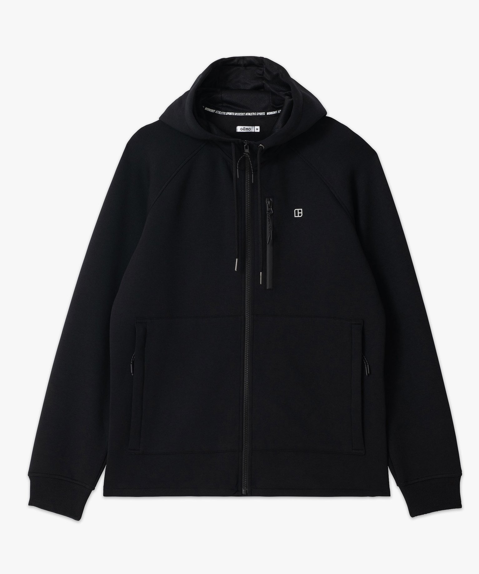 Sweat zippé à capuche en maille extensible homme noir | GEMO