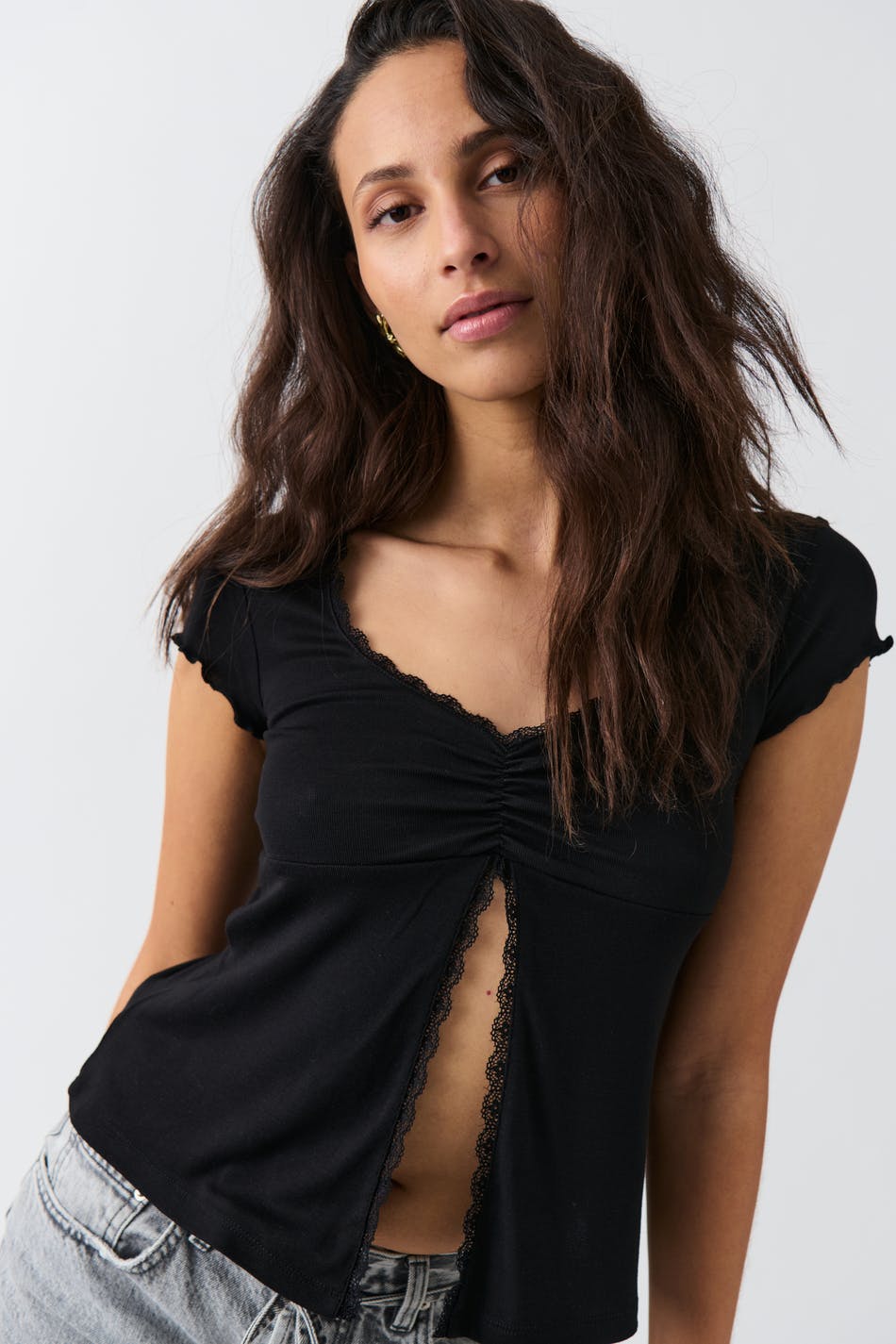 Lace detail top