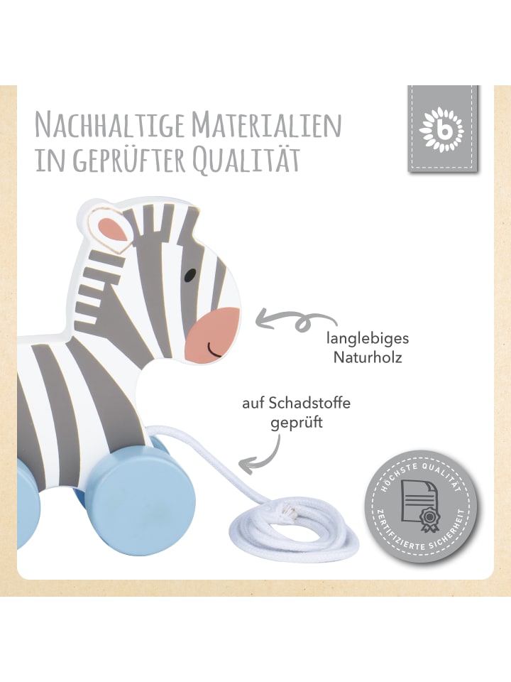 Bieco Spielwaren Nachziehspielzeug Zebra Clara und Lara - ab 12 Monate in Mehrfarbig günstig kaufen onesize