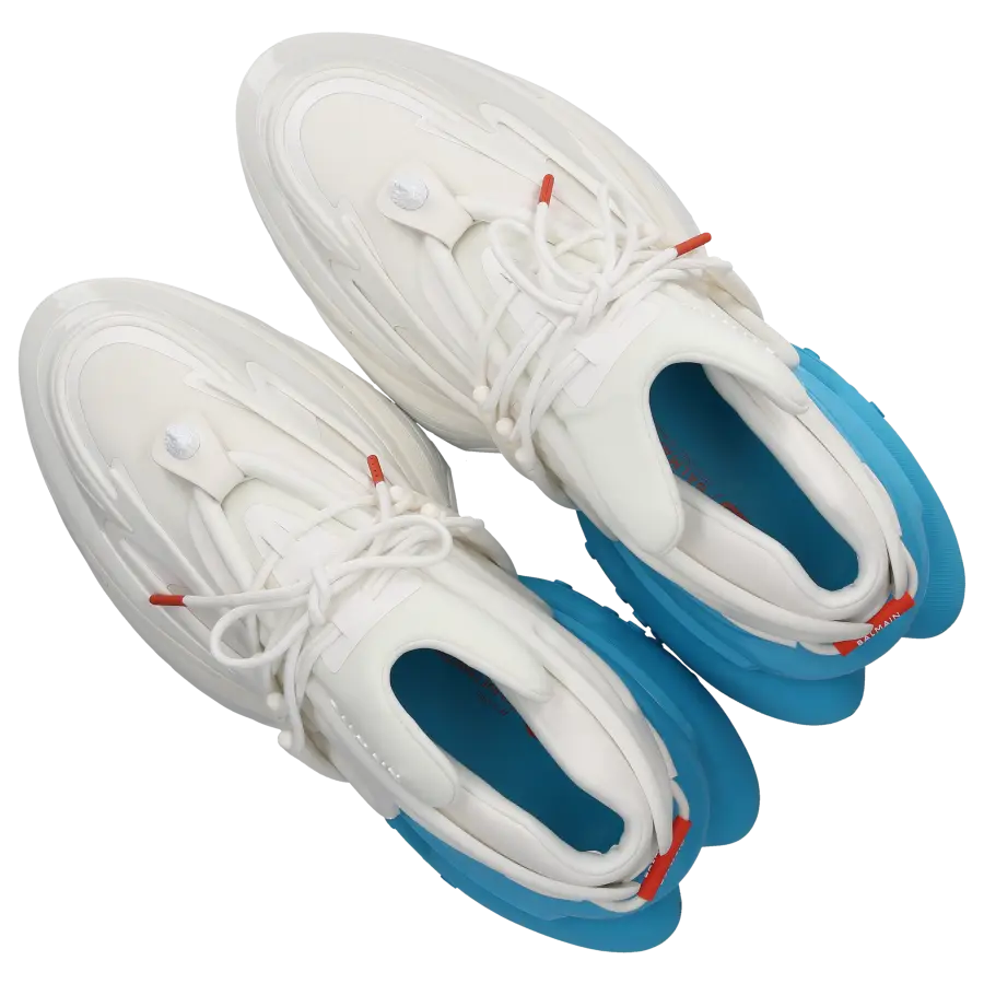 Balmain - Sneaker low UNICORN Kalbsleder Neopren - weiß